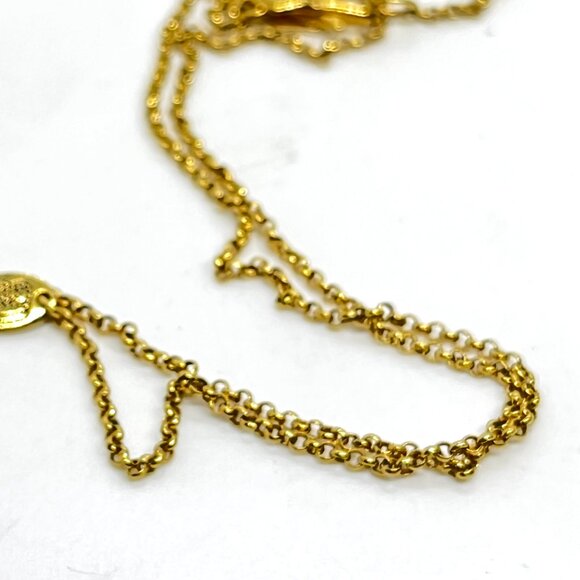 VINTAGE JUICY COUTURE GOLD TONE WISHBONE NECKLACE PAVE CRYSTAL RHINESTONE CHARM - Picture 12 of 17